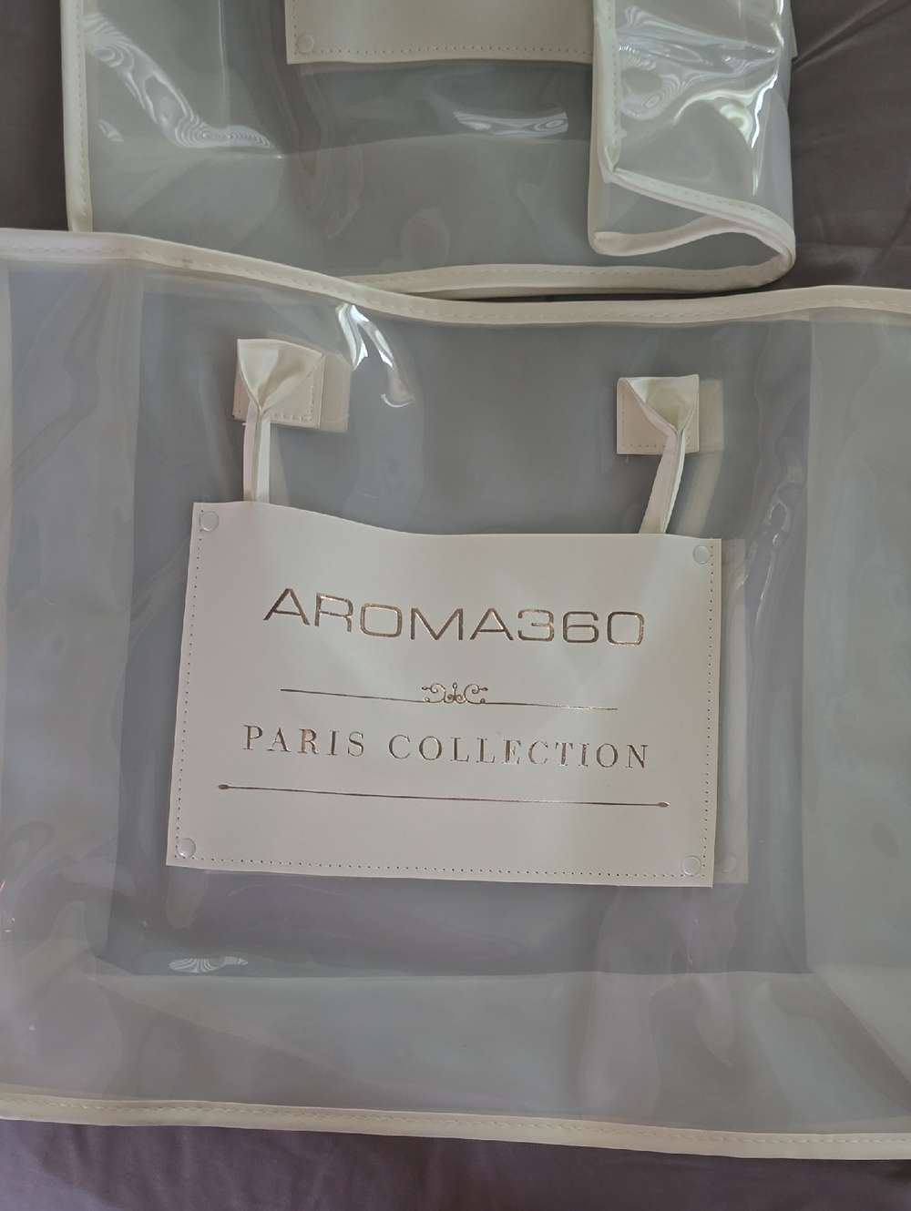 Aroma360 Paris Collection Clear Tote with White Trim